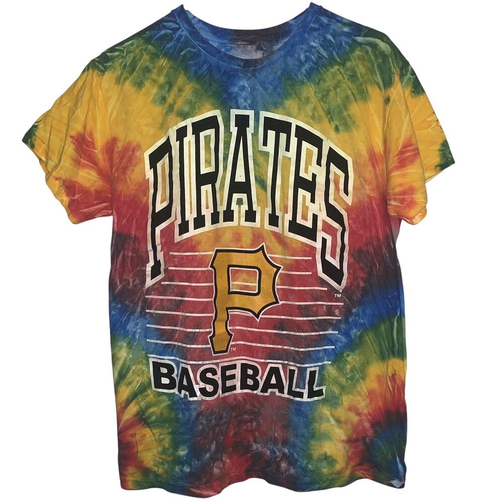 Pittsburgh Pirates Baseball Tie Dye Logo MLB Stitches Brand Shirt M